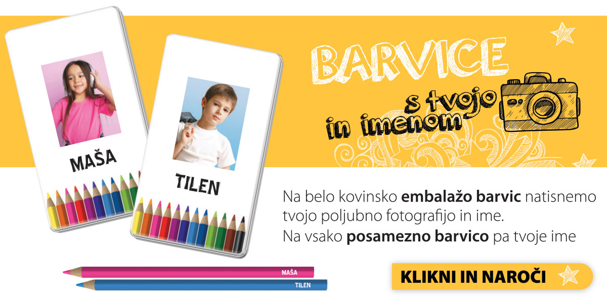 Barvice s tvojo fotografijo in imenom Barvice s tvojo fotografijo in imenom 